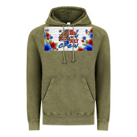 Floral 4th Of July Crew License Plate Vintage Hoodie | Teevron