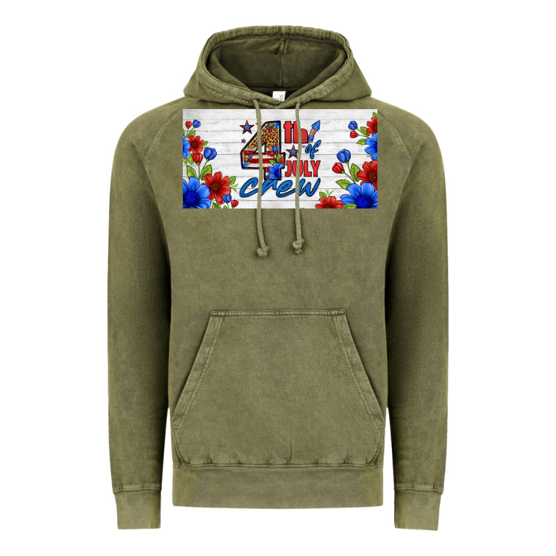 Floral 4th Of July Crew License Plate Vintage Hoodie by HRA Design Shop | Teevron