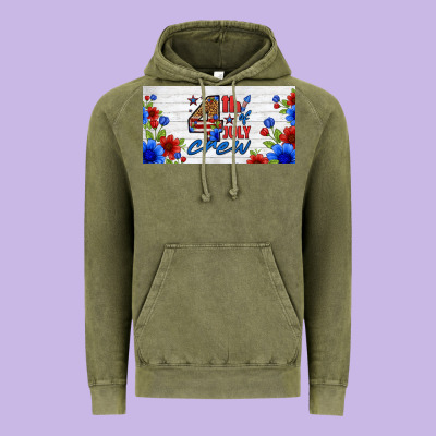 Floral 4th Of July Crew License Plate Vintage Hoodie Designed By Hra Design Shop