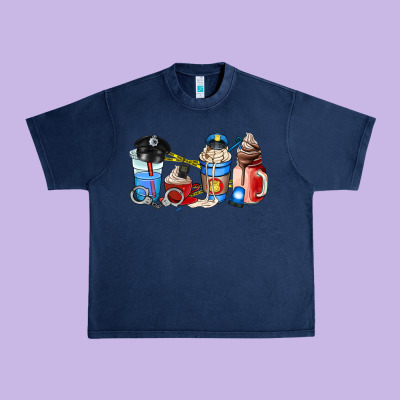 Police Coffee Cup Urban Heavy Tee Designed By Adodesignshop