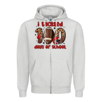Dove Grey i tackled 100 days of school Zipper Hoodie - MaliasSmallBusiness