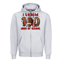 Heather Grey i tackled 100 days of school Zipper Hoodie - MaliasSmallBusiness
