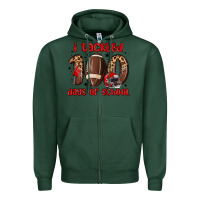 Sports Green i tackled 100 days of school Zipper Hoodie - MaliasSmallBusiness