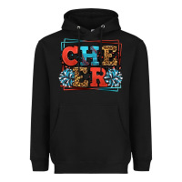 Black Cheer Baseball stitchs Heavyweight Hoodie - LillyAllenDesigns