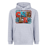 Heather Grey Cheer Baseball stitchs Heavyweight Hoodie - LillyAllenDesigns