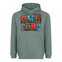 Sage Cheer Baseball stitchs Heavyweight Hoodie - LillyAllenDesigns