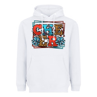 White Cheer Baseball stitchs Heavyweight Hoodie - LillyAllenDesigns