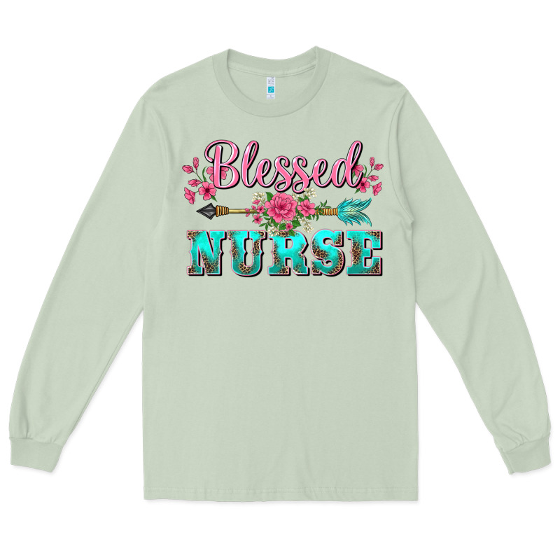 Western Blessed Nurse Pink Floral Arrow Long Sleeve Tee by BarkalooDesign | Teevron