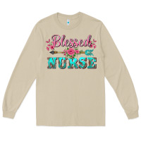 Mushroom western blessed nurse pink floral arrow Long Sleeve Tee - BarkalooDesign