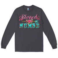 Smoke western blessed nurse pink floral arrow Long Sleeve Tee - BarkalooDesign
