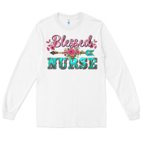 White western blessed nurse pink floral arrow Long Sleeve Tee - BarkalooDesign