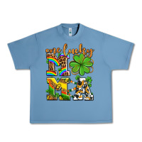 Pebble Blue one lucky mama Urban Heavy Tee - AdoDesignShop