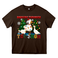 Chocolate Brown honking through the snow Heavy Core Tee - Zillion Design Studio