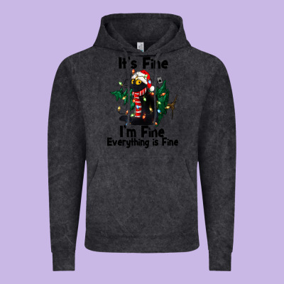 It's Fine I'am Fine Everything Is Fine Vintage Hoodie Designed By Fadigitalartstudio