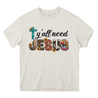 Cream y'all need jesus Heavy Core Tee - Artiststas