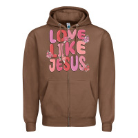 Chestnut love like jesus Zipper Hoodie - MaliasSmallBusiness