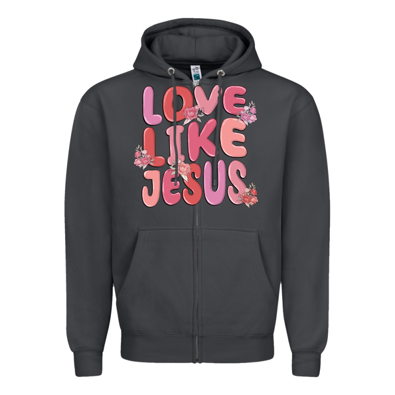 Love Like Jesus Zipper Hoodie by MaliasSmallBusiness | Teevron
