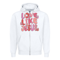 White love like jesus Zipper Hoodie - MaliasSmallBusiness
