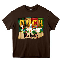 Chocolate Brown christmas duck the halls Heavy Core Tee - Zillion Design Studio