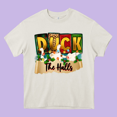 Christmas Duck The Halls Heavy Core Tee Designed By Zillion Design Studio