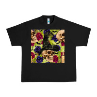 Black halloween witch skull seamless pattern Urban Heavy Tee - BundleAndBundleShop