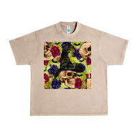 French Oak halloween witch skull seamless pattern Urban Heavy Tee - BundleAndBundleShop