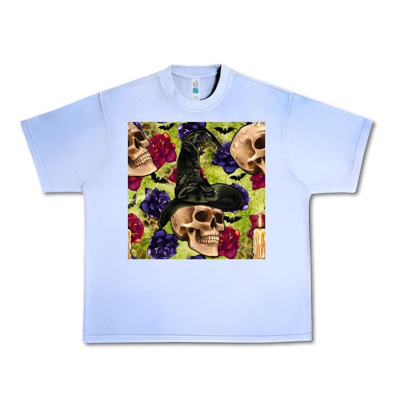 Halloween Witch Skull Seamless Pattern Urban Heavy Tee by BundleAndBundleShop | Teevron
