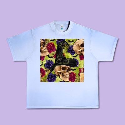 Halloween Witch Skull Seamless Pattern Urban Heavy Tee Designed By Bundleandbundleshop