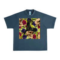 Midnight Navy halloween witch skull seamless pattern Urban Heavy Tee - BundleAndBundleShop