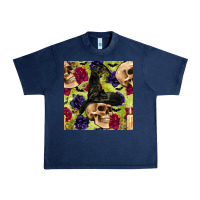 Navy halloween witch skull seamless pattern Urban Heavy Tee - BundleAndBundleShop