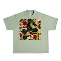 Oil Green halloween witch skull seamless pattern Urban Heavy Tee - BundleAndBundleShop