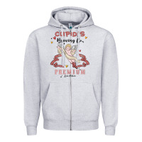 Heather Grey cupids brewing company Zipper Hoodie - MaliasSmallBusiness