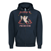 Navy cupids brewing company Zipper Hoodie - MaliasSmallBusiness