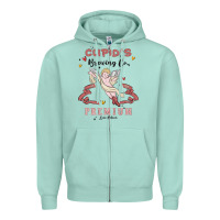 Seafoam cupids brewing company Zipper Hoodie - MaliasSmallBusiness