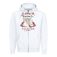 White cupids brewing company Zipper Hoodie - MaliasSmallBusiness
