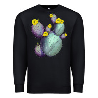 Black Opunthia Santa Rita Cactus Premium Sweatshirt - LillyAllenDesigns