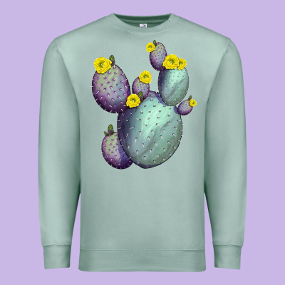 Opunthia Santa Rita Cactus Premium Sweatshirt Designed By Lillyallendesigns