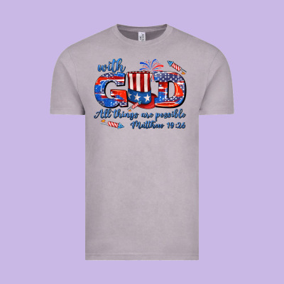 With God All Things Are Possible Usa Vintage Tee Designed By Adodesignshop