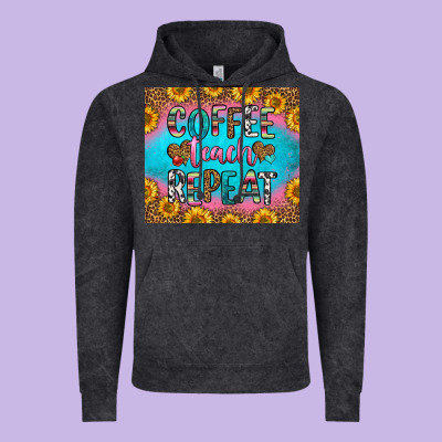 Coffee Teach Repeat Vintage Hoodie Designed By Hra Design Shop