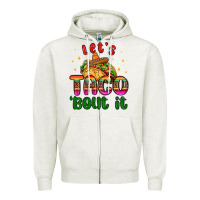 Oatmeal Heather let s taco bout it Zipper Hoodie - MaliasSmallBusiness