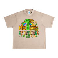 My First St Patricks Day With Coins And Shamrocks Urban Heavy Tee | Teevron