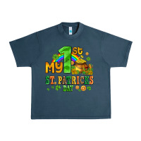 Midnight Navy my first st patricks day with coins and shamrocks Urban Heavy Tee - AdoDesignShop