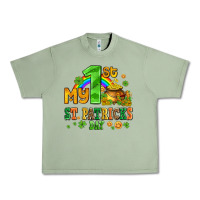 Oil Green my first st patricks day with coins and shamrocks Urban Heavy Tee - AdoDesignShop