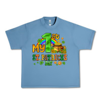 Pebble Blue my first st patricks day with coins and shamrocks Urban Heavy Tee - AdoDesignShop