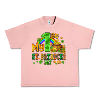 Salmon my first st patricks day with coins and shamrocks Urban Heavy Tee - AdoDesignShop