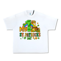White my first st patricks day with coins and shamrocks Urban Heavy Tee - AdoDesignShop