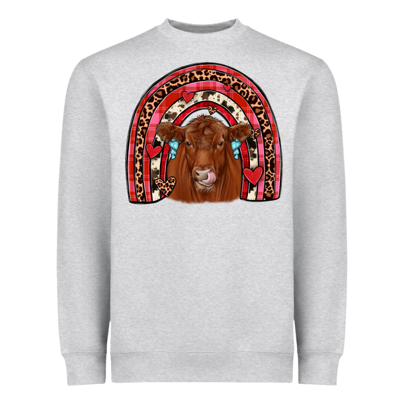 Valentines Red Angus Rainbow Heavyweight Sweatshirt by JahusDesignShop | Teevron