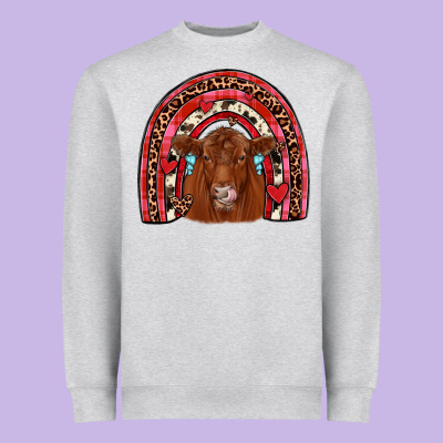 Valentines Red Angus Rainbow Heavyweight Sweatshirt Designed By Jahusdesignshop