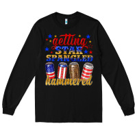 Black getting star spangled hammered Long Sleeve Tee - NancyCooperArtShop
