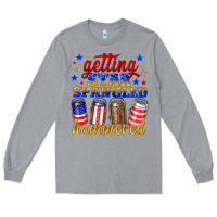 Heather Grey getting star spangled hammered Long Sleeve Tee - NancyCooperArtShop